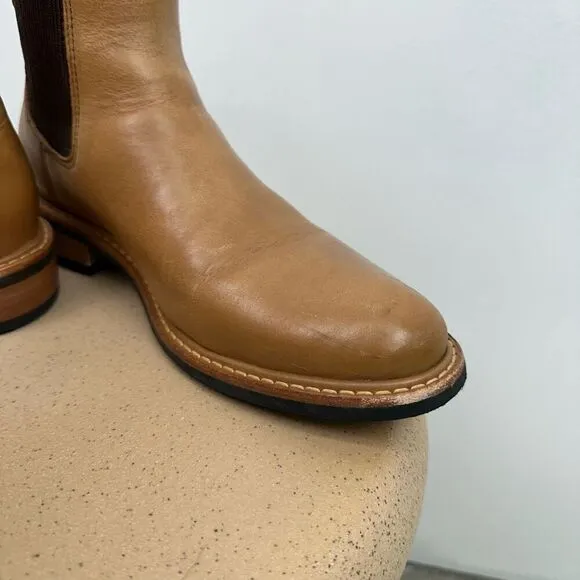 Nisolo Women’s Leather Carmen Chelsea Boot in Almond Brown
