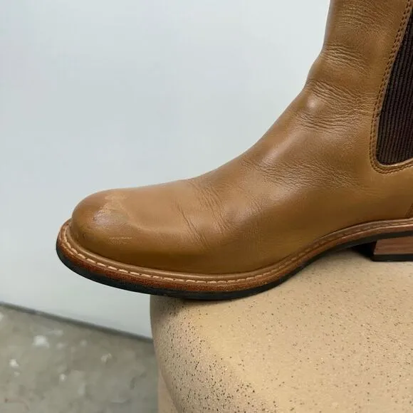 Nisolo Women’s Leather Carmen Chelsea Boot in Almond Brown