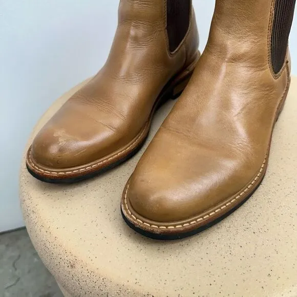 Nisolo Women’s Leather Carmen Chelsea Boot in Almond Brown