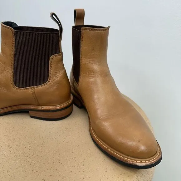 Nisolo Women’s Leather Carmen Chelsea Boot in Almond Brown