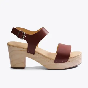 Nisolo x Anthropologie all day open toe clog new in box brandy color