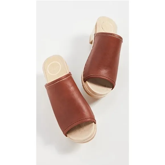 No.6 Daria Mid Heel Clogs sandals size 35 5