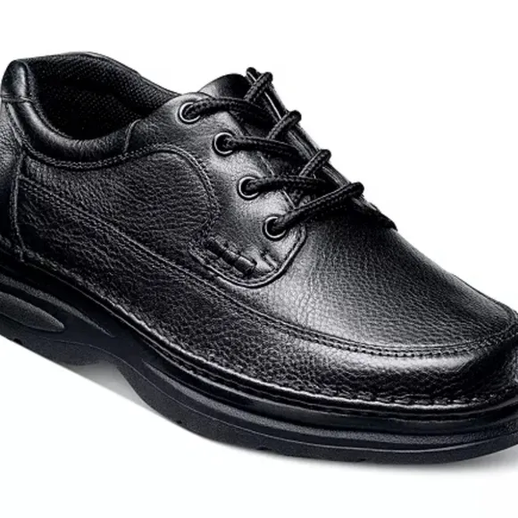 Nunn Bush Mens Black Premium leather Cameron Oxfords Luxury Comfort Sz.10.5