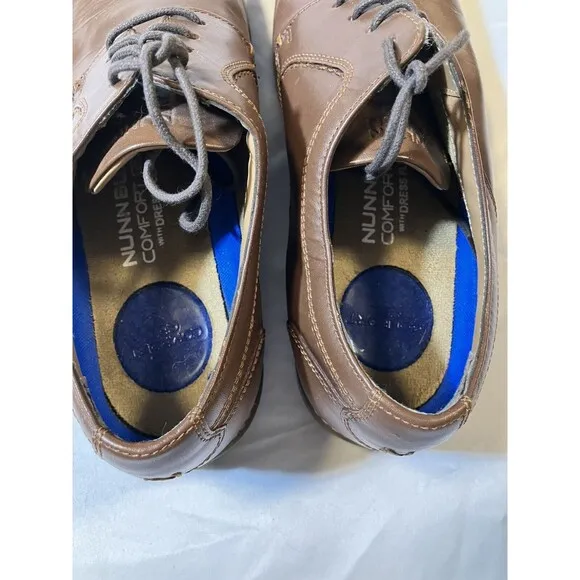 Nunn Bush Men's Leather Flex Brown Lace Up Oxfords Shoes Size 8