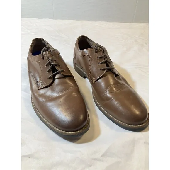 Nunn Bush Men's Leather Flex Brown Lace Up Oxfords Shoes Size 8