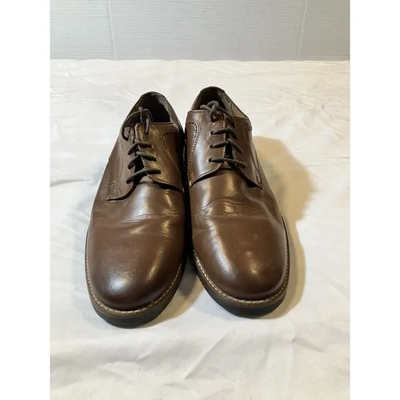 Nunn Bush Men's Leather Flex Brown Lace Up Oxfords Shoes Size 8