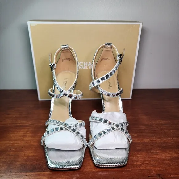 NWB Michael Kors Crystal Strap Heels