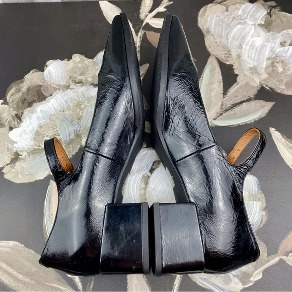 NWOB Anthropologie Maeve The Ainsley Leather Mary Jane Block Heels Black Size 9.