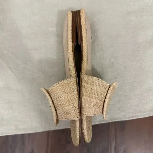 NWOB BIRDIES Kiwi Slide Sandal in Wheat Raffia *Out of Stock*