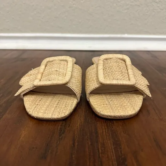 NWOB BIRDIES Kiwi Slide Sandal in Wheat Raffia *Out of Stock*