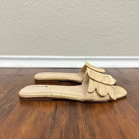 NWOB BIRDIES Kiwi Slide Sandal in Wheat Raffia *Out of Stock*