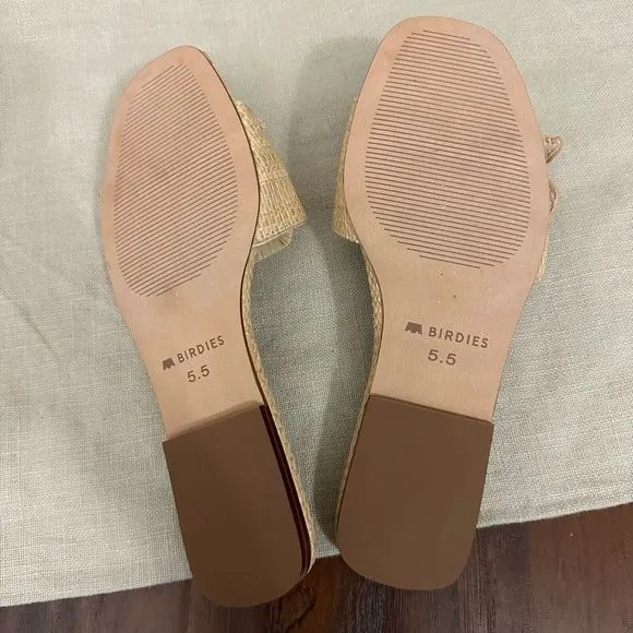 NWOB BIRDIES Kiwi Slide Sandal in Wheat Raffia *Out of Stock*