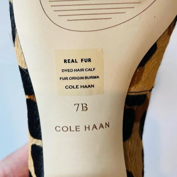 NWOB Cole Haan Lesli Animal Print Calf Hair Block Heels Size 7