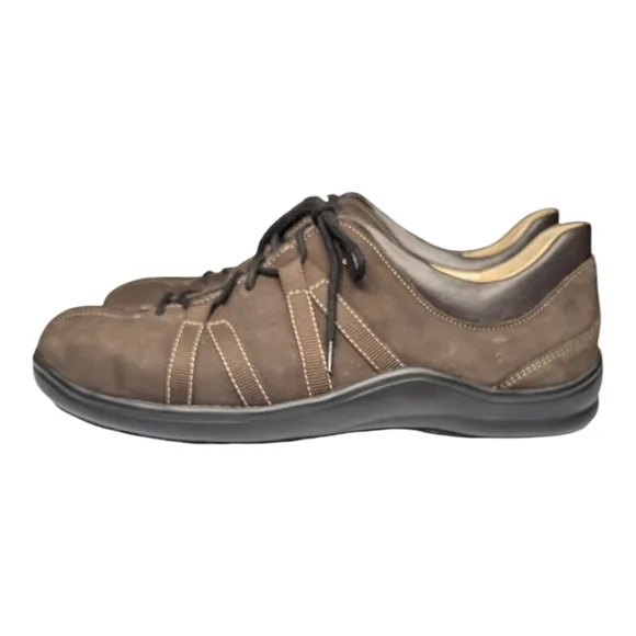 NWOB Finn Comfort Suede Leather Oxford Lace Up Shoe Brown Unisex 5.5M/7.5W