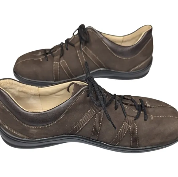 NWOB Finn Comfort Suede Leather Oxford Lace Up Shoe Brown Unisex 5.5M/7.5W