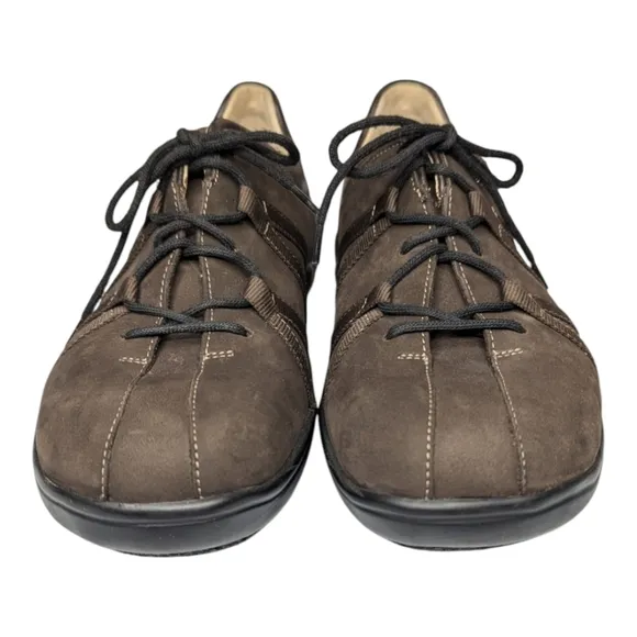 NWOB Finn Comfort Suede Leather Oxford Lace Up Shoe Brown Unisex 5.5M/7.5W