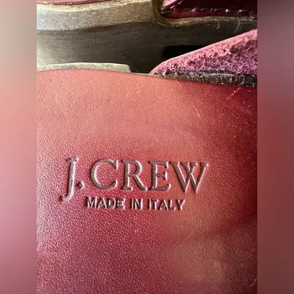 NWOB J. Crew Leather Wooden Round Toe Clog Shoe Made in Italy Size 38