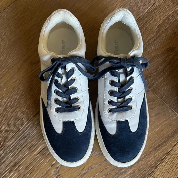 NWOB J Slides Gabbie Sneaker in White and Navy