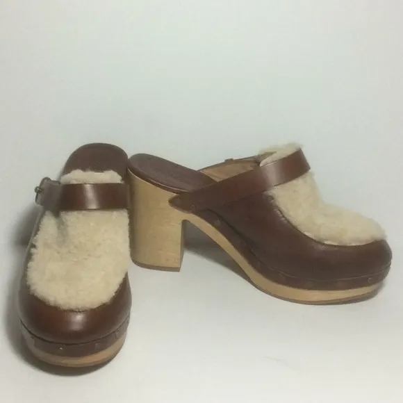 NWOB Madewell Aubrey Sherpa Hi Clogs Brown 8.5