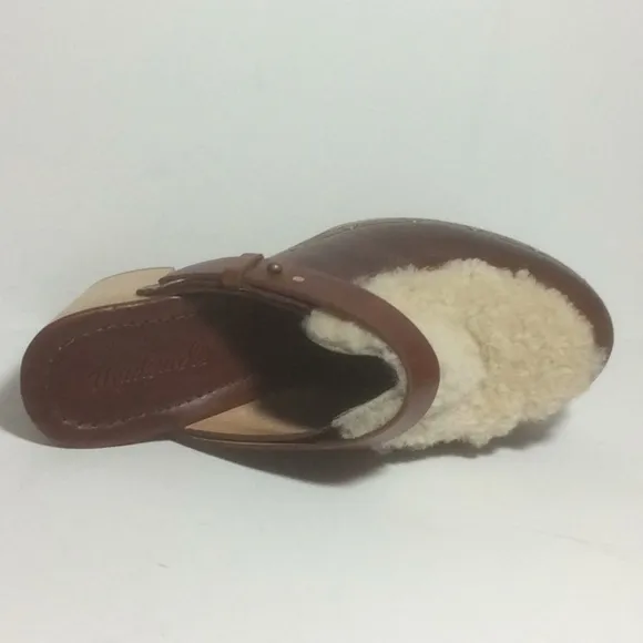 NWOB Madewell Aubrey Sherpa Hi Clogs Brown 8.5