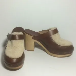 NWOB Madewell Aubrey Sherpa Hi Clogs Brown 8.5