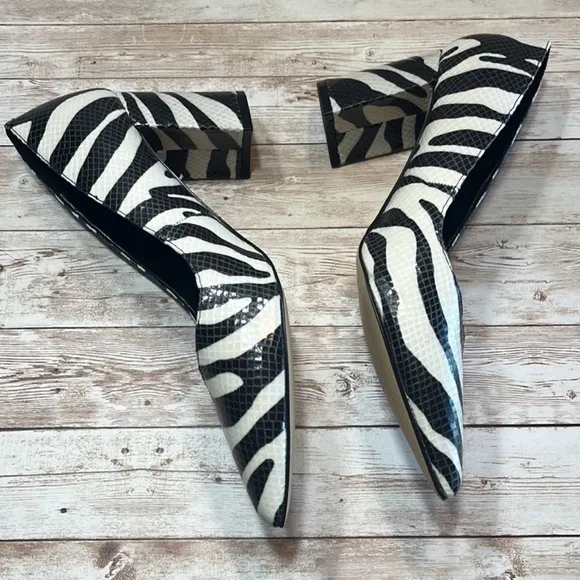 NWOB Marc Fisher MFCaitlin3 Size 10MZebra Print Reptile textured 3&quot; Pumps