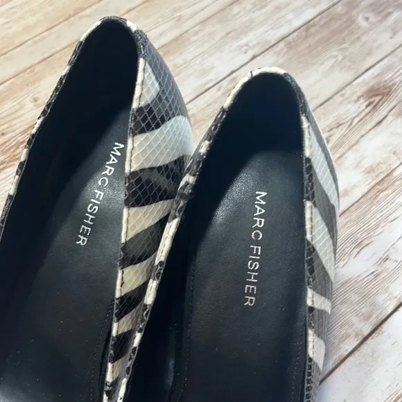 NWOB Marc Fisher MFCaitlin3 Size 10MZebra Print Reptile textured 3&quot; Pumps