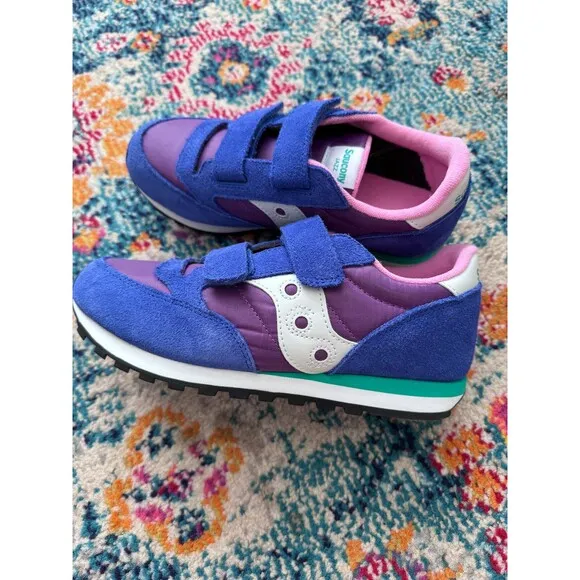 NWOB Saucony Jazz Kids Purple and Blue Sneakers Size 5M SK167639