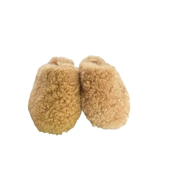 NWOB UGG Maxi Curly Slide Slippers Brown Furry Size 5 Bedslipper