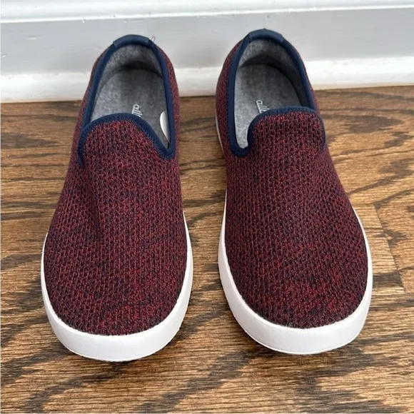 NWOT Allbirds Tree Loungers Slip On Womens Shoes Maroon Navy Women’s 7