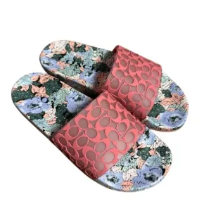 NWOT COACH Women's Floral Slide Sandals Multicolor Casual Summer Shoes S 9