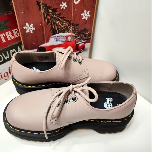 🥰NWOT Dr Martens 1461 Quad II Pisa Vintage Platform Lace Up, Taupe Leather, 7