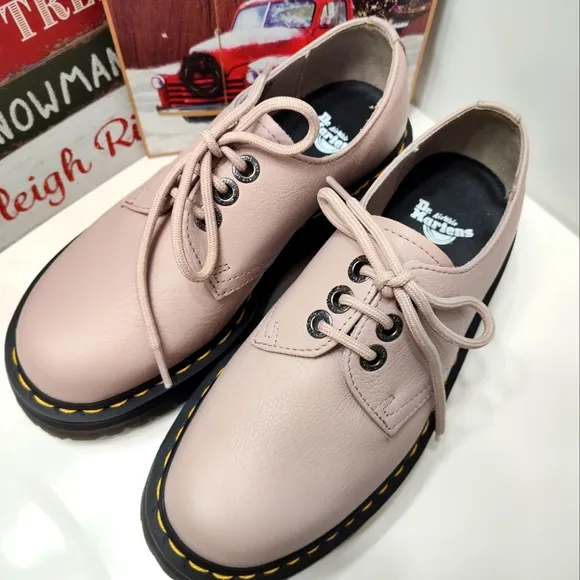 🥰NWOT Dr Martens 1461 Quad II Pisa Vintage Platform Lace Up, Taupe Leather, 7