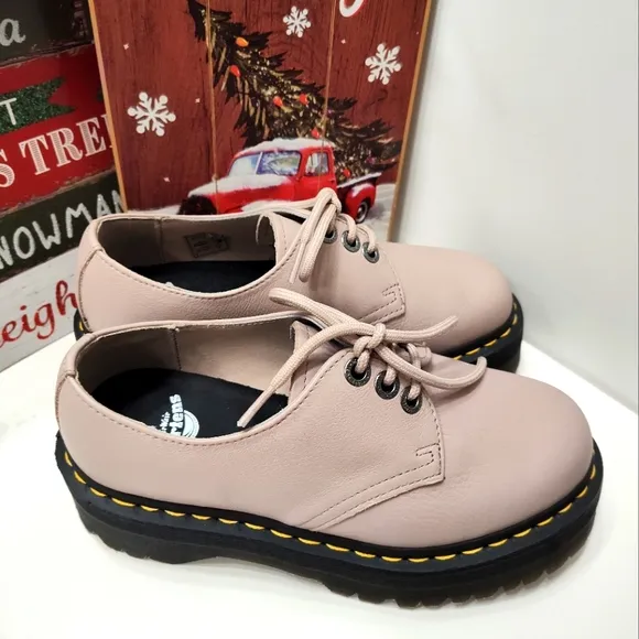 🥰NWOT Dr Martens 1461 Quad II Pisa Vintage Platform Lace Up, Taupe Leather, 7