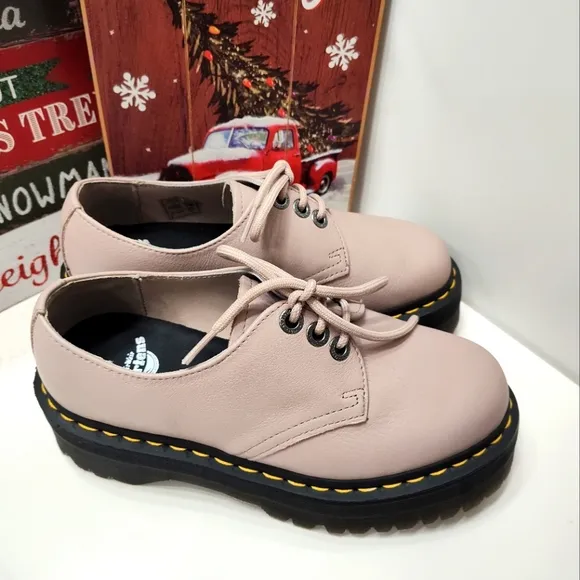 🥰NWOT Dr Martens 1461 Quad II Pisa Vintage Platform Lace Up, Taupe Leather, 7