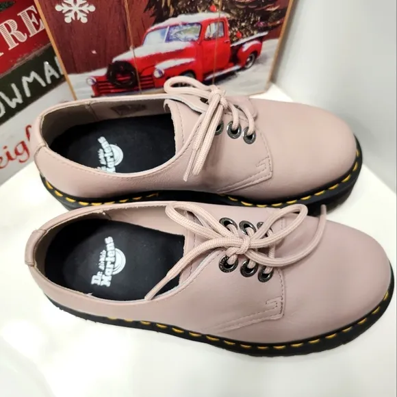 🥰NWOT Dr Martens 1461 Quad II Pisa Vintage Platform Lace Up, Taupe Leather, 7