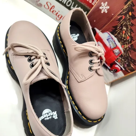 🥰NWOT Dr Martens 1461 Quad II Pisa Vintage Platform Lace Up, Taupe Leather, 7