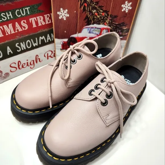🥰NWOT Dr Martens 1461 Quad II Pisa Vintage Platform Lace Up, Taupe Leather, 7