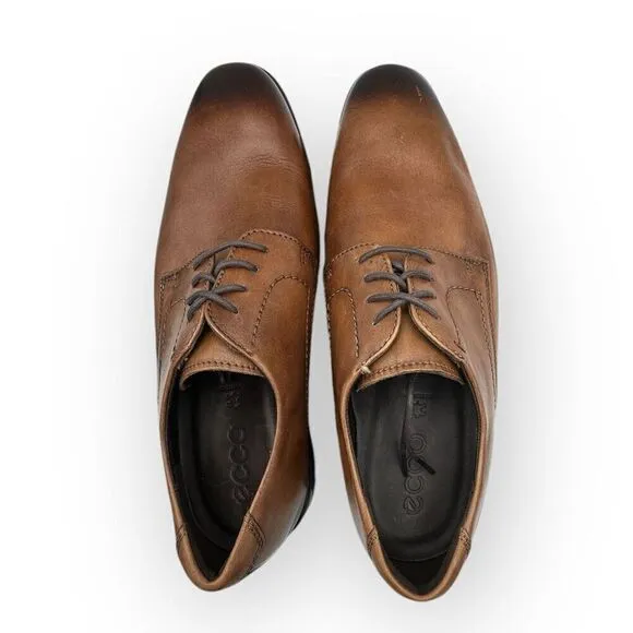 NWOT Ecco Melbourne lace up leather Mens oxfords in Amber Size 10
