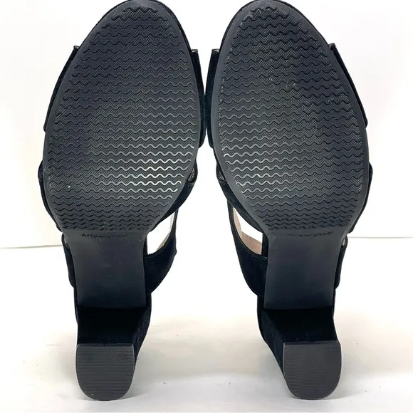 NWOT ERIC MICHAEL Women’s Portugal Lark Black Leather Heels Size EU 42 (11-12)