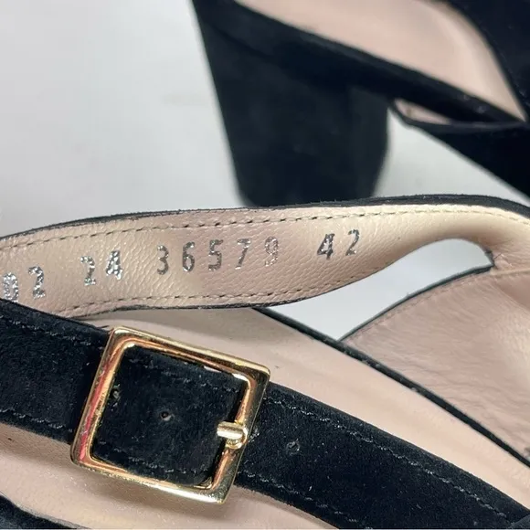 NWOT ERIC MICHAEL Women’s Portugal Lark Black Leather Heels Size EU 42 (11-12)