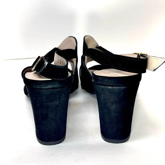 NWOT ERIC MICHAEL Women’s Portugal Lark Black Leather Heels Size EU 42 (11-12)