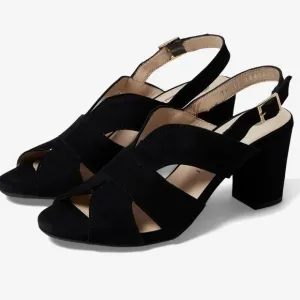 NWOT ERIC MICHAEL Women’s Portugal Lark Black Leather Heels Size EU 42 (11-12)