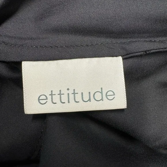 NWOT ETTITUDE Sateen Slip Dress Onyx L