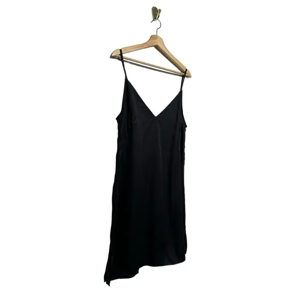 NWOT ETTITUDE Sateen Slip Dress Onyx L