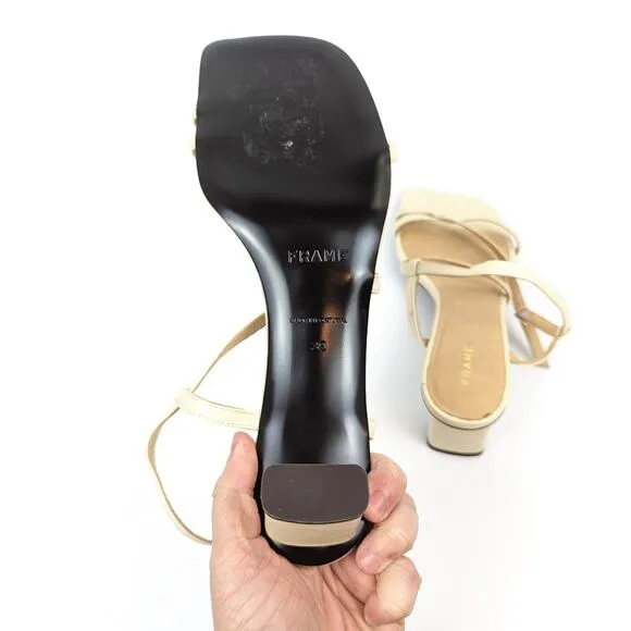 NWOT Frame Cream Le Braxton Strappy Sandal Heels Size 8.5