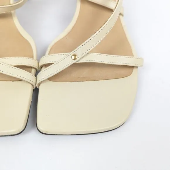 NWOT Frame Cream Le Braxton Strappy Sandal Heels Size 8.5