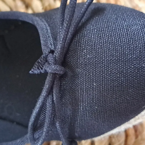 NWOT J.CREW Womens Classic Black Canvas Espadrille 3.25&quot; Wedge Heels‎ Size 8