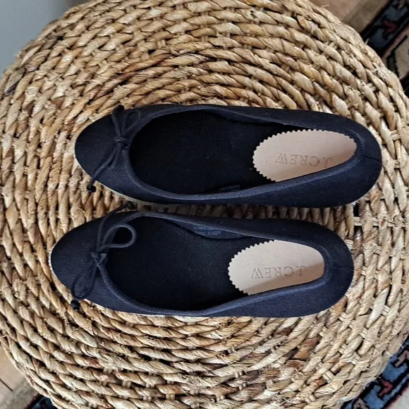 NWOT J.CREW Womens Classic Black Canvas Espadrille 3.25&quot; Wedge Heels‎ Size 8