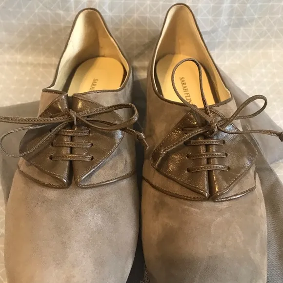NWOT Sarah Flint Elena Taupe Suede Derby Oxfords 42